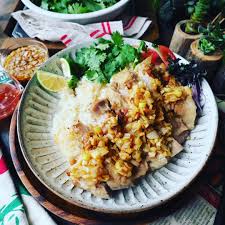 このタレ美味しい～❤️お盆最後の夜ご飯はシンガポールチキンライス～エスニックねぎダレ～