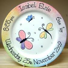Personalised Ceramic Baby Girl Butterfly Plate Gift Baby Plates Pottery Plates Ceramics