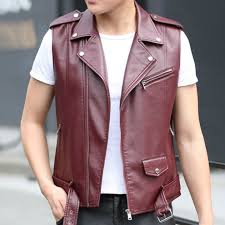 Click To Buy Brown Black Red Burgundy Male Biker Waistcoat Leather Vest Men Motorcycle Pu Sleeveless Jacket With B Leather Jacket Men Jackets Vest Jacket