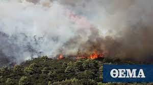 Στο σημείο επιχειρούν ισχυρές πυροσβεστικές δυνάμεις. Ypo Elegxo H Fwtia Ston Agio Dhmhtrio Salaminas