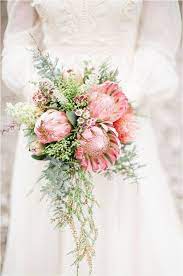 Wedding Ideas Cascading Bridal Bouquets Protea Bouquet Wedding Protea Wedding