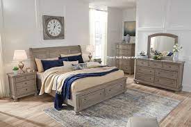 Latter Casual Light Gray Color Wood Bedroom Set Queen Sleigh Storage Bed Dresser Mirror Night Stand I Wood Bedroom Sets Wood Bedroom Furniture Bedroom Set