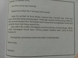 Ibu mariyam, surat ini aku sampaikan untuk membagikan berita gembira kepada ibu. Buatlah Surat Pribadi Buat Guru Indo Brainly Co Id