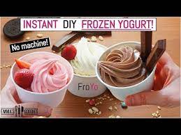 1 Minute 3 Ingredient Frozen Yogurt Instant Froyo Ice Cream Recipe Youtube In 2021 Homemade Frozen Yogurt Recipes Frozen Yogurt Recipes Diy Frozen Yogurt