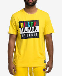 Black And Yellow T Shirt Mens Black Pyramid Men S Color Contrast Logo Graphic T Shirt T Shirt Logo Graphic Mens Tshirts