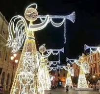 Outdoor Lighted Decorative Animated Christmas 3D Angel Motif Rope Lights LED Christmas Angel with Trumpet