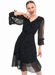 People By Fabrika Kadin Volan Detayli Puantiyeli Elbise Pfkss18el0051 Volan Detayli Puantiyeli E Siyah Bey 20 Puantiyeli Elbise Elbise Modelleri Elbise