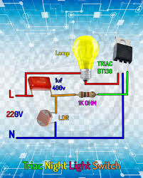 Triac Night Light Switch Circuit Triac Night Light Switch Electronics Projects Arduino Projeleri Devre Semasi