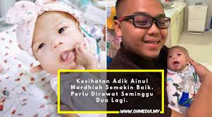 Ramadan ini genap setahun adik, ainul mardhiah ahmad safiuddin, selamat menjalani pembedahan membuang ketumbuhan dalam. Kesihatan Adik Ainul Mardhiah Semakin Meningkat Terengganu 11