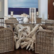 Driftwood Dining Table Base For 48 Glass Top Sku Obhdrftbl48rn Our Boat House In 2020 Driftwood Dining Table Dining Table Bases Dining Table