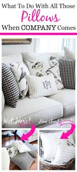 What To Do With All Those Pillows When Company Comes Stonegable Pillows Pretty Pillow Initial Pillow