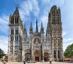 073 Flamboyant Gothic France West Facade Of Rouen Cathedral And Tour De Beurre At Rouen Catheral The West Facade Was Bu Rouen Church Architecture Cathedral