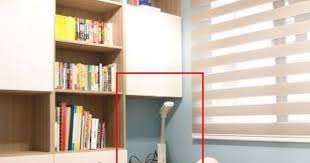 書櫃為系統櫃 書櫃靠牆處可做沿著窗邊 往外延伸的層板 可當做書桌 櫃內層板下可放直立式電腦主機 層板預留線材能穿過的洞 home decor room home