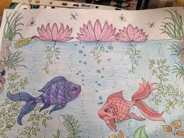 Joanna Basford Fish Drawing Coloured By Me Kasey Coloured In With Stadeler Noris Colour Hexagonal Pencils Fish Drawings Coloring Books Digi Stamps