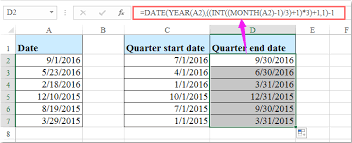 How To Calculate Quarter Start Date Or End Date Based On A Given Date In Excel