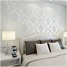 Qihang European Style Luxury 3d Damask Pearl Powder Non Woven Wallpaper Roll Cream White Col Wallpaper Living Room Bedroom Wall Designs Wallpaper Walls Bedroom