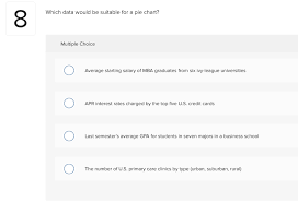 Solved 8 Which Data Would Be Suitable For A Pie Chart Mu