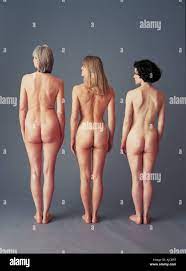 die drei Lebensalter der Frau nackt: eine Jugendliche Frau, eine reife Frau  und eine Mitte im Alter Frau Stockfotografie - Alamy
