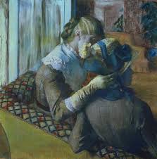 The theatrical character of the scene has led art historians to seek a literary source for the composition, but none of the sources propo. Two Women Painting By Edgar Degas