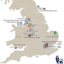 Find the premier league teams 6 Map Of The 2011 12 Premier League Teams Ht To Men In Blazers