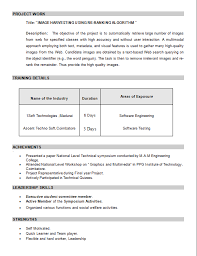 Resume Format For Mca Students Freshers Best Resume Examples