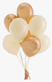 A balloon is a flexible bag that can be inflated with a gas, such as helium, hydrogen, nitrous oxide, oxygen, or air.modern day balloons are made from materials such as rubber, latex, polychloroprene, or a nylon fabric, and can come in many colors. Elegant Gold Ivory Party Balloons Transparent Gold Balloons Png Png Download Transparent Png Image Pngitem