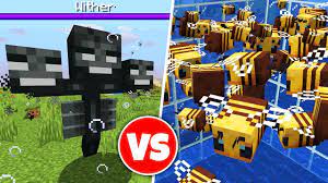 In minecraft, you can breed bees and make cute baby bees. 100 Bees Vs Wither Boss In Minecraft Part 12 Youtube