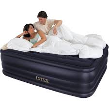 Intex Queen Size 22 Raised Downy Airbed Mattress W Built In Electric Pump Intex Air Bed Air Mattress Inflatable Bed