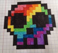 Tete De Mort Multicolore Perler Bead Patterns Perler Beads Pattern