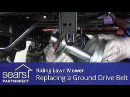 How To Replace A Ground Drive Belt On A Riding Lawn Mower Repair Guide Help Sears Partsdirect Riding Lawn Mowers Lawn Mower Repair Lawn Mower