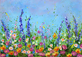 Splattered Paint Flower Garden Painting No Drawing Needed Myflowerjournal Com Art Painting Flower Painting Flower Art