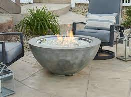 This one has the intention of using a metal fire bowl resting in the opening on top. Natural Grey Cove 42 Round Gas Fire Pit Bowl The Outdoor Greatroom Company