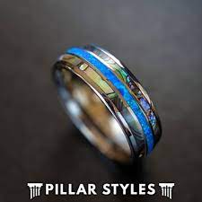 Hottest Cost Free Blue Opal Ring Mens Wedding Band Abalone Ring Thoughts Wedding R Unusual Wedding Rings Rings Mens Wedding Bands Mens Wedding Bands Tungsten