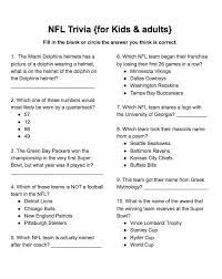 No matter how simple the math problem is, just seeing numbers and equations could send many people running for the hills. Nfl Trivia For Kids Adults Free Printable Not Year Specific Trivia Football Trivia Football Kids