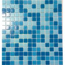 The spruce / christopher lee foto ceramic and porcelain tile have long been used as a c. Glass Mosaic Tile Glass Light Blue Blue Back Net Glued Floor Shower Wall Bathroom Amazon De Diy Tools