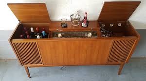 Mid Century Bar Repurposed From A Vintage Telefunken Stereo Available On Phoenix Craigslist Refinishing Furniture Diy Furniture Mid Century Console