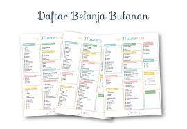 Apalagi kalau sudah berumah tangga, tanggung jawab mengurus uang akan semakin dibutuhkan. Daftar Belanja Bulanan Dan Tips Hemat Belanja Free Printable Pdf