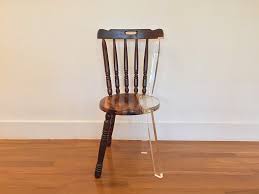 My New Old Chair Artist Fixes Broken Wood Furniture With Opposing Materials Chair Old Chair Acrylic Furniture