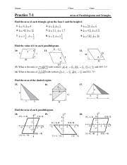 Ap eng lit and comp please help. Practice 7 1 Areas Of Parallelograms And Triangles Pdf Name Class Date Practice 7 1 Areas Of Parallelograms And Triangles Find The Area Of Each Course Hero