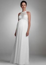 David S Bridal Wedding Dress Chiffon Maternity Gown With Beaded Neckline Style 230m15880 Short Maternity Wedding Dresses Pregnant Wedding Dress Pregnant Bride