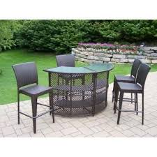 Unbranded Elite 5 Piece Wicker Outdoor Serving Bar Set Hd90096 90054 5 Cf The Home Depot Outdoor Patio Bar Bar Height Patio Set Outdoor Bar Sets
