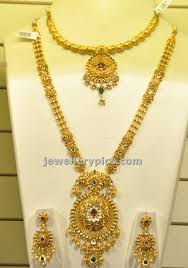 Check Malabar Gold Jewellery Gold Haram And Necklace Bridal Set Latest Design As Part Of Their E Gold Bride Jewelry Gold Jewelry Fashion Gold Necklace Designs