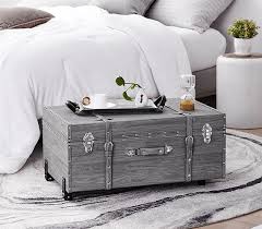 Chester ivory faux leather wrapped trunk style cocktail table, one size , white jcpenney affiliate. Gray College Trunk Storage Coffee Table For Dorm Room Organize Dorm Storage Ideas