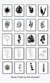 Black And White Framed Art Sets Black And White Botanical Prints Set Minimal Botanical Wall Art Black And White Art Black And Whit Botanical Art Prints Etsy Art Prints Geometric Art Prints