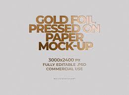 Another high quality logo mockup for logo designers. Gold Foil Logo Mock Up Pressed On Paper Grafik Von Ralucasuciuart Creative Fabrica