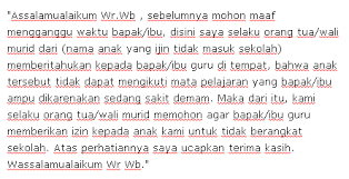 Contoh Surat Izin Tidak Masuk Sekolah Karena Sakit Lewat Sms Fahmifebi