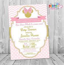Minnie Mouse Baby Shower Invitations Pink And Gold Minnie Etsy Minnie Mouse Baby Shower Minnie Baby Shower Pink Baby Shower Invitations
