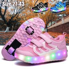 Kids Light Up Shoes With 2 Wheel Lighting Skate Shoes For Boys And Girls Outdoor Sneaker For Children Wish