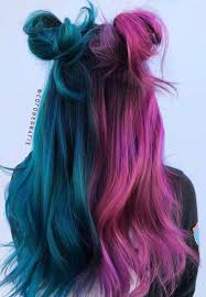 The Stunning Hair Colors Ideas To Try This Season Ombrehaircolors In 2020 Split Dyed Hair Unnatural Hair Color Hair Color Auburn