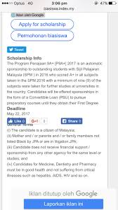 See more of biasiswa jpa on facebook. Koko On Twitter Jpa Scholarship 2017 Untuk Lepasan Spm Yang Mendapat 9a Https T Co Cvf6gxbhy8